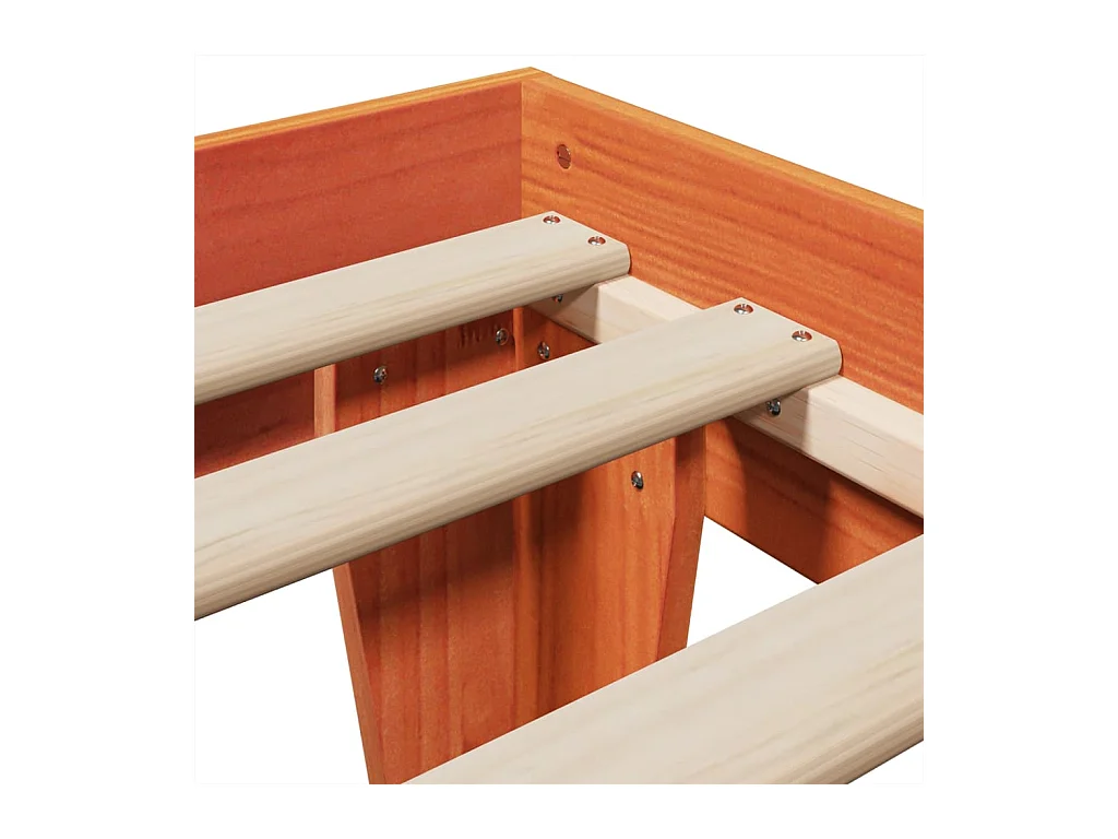 Bedframe zonder matras massief grenenhout wasbruin 100x200 cm