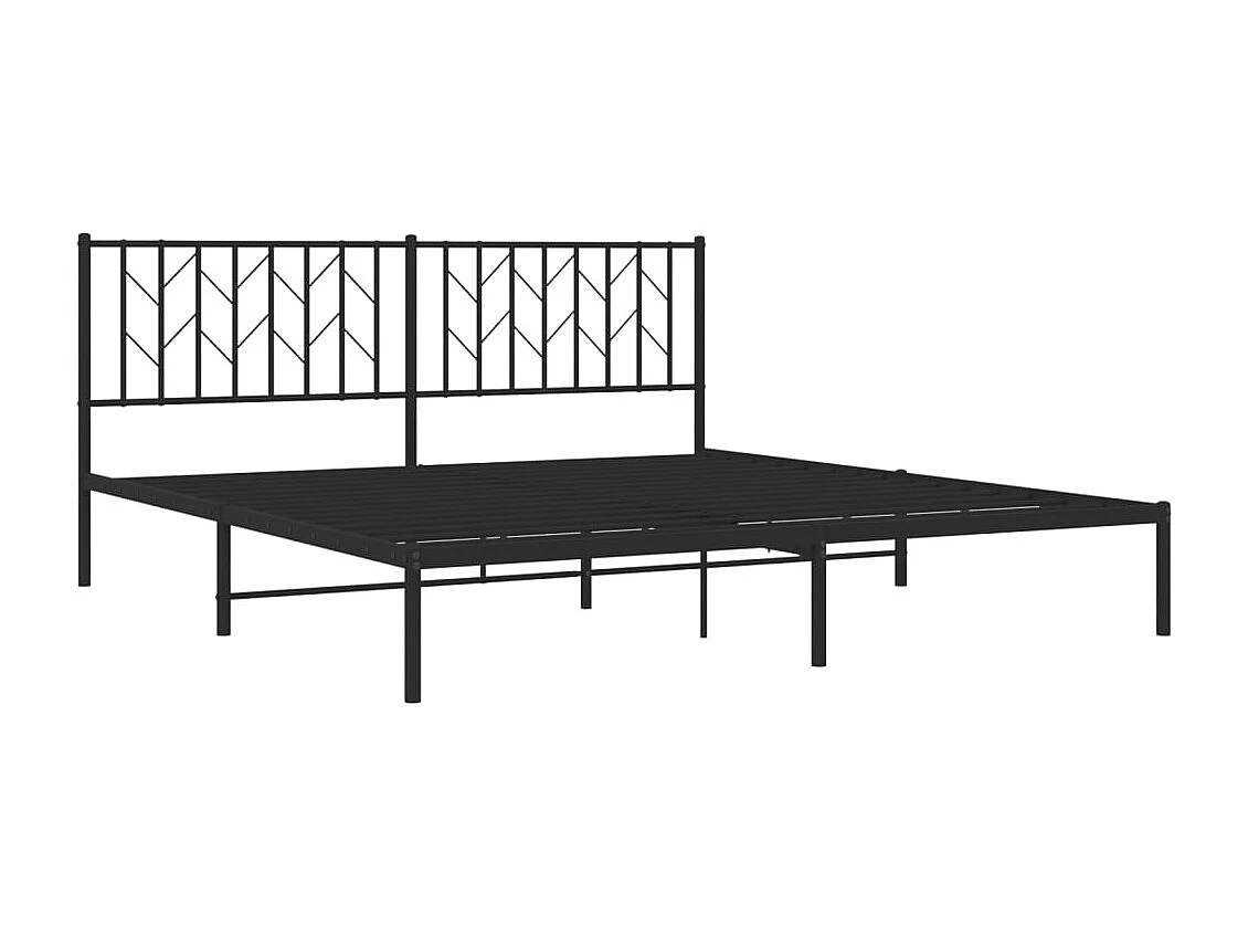 Giroletto con Testiera in Metallo Nero 183x213 cm