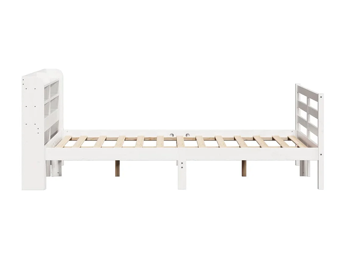 Cadre de lit avec tête de lit sans matelas blanc 140x200 cm