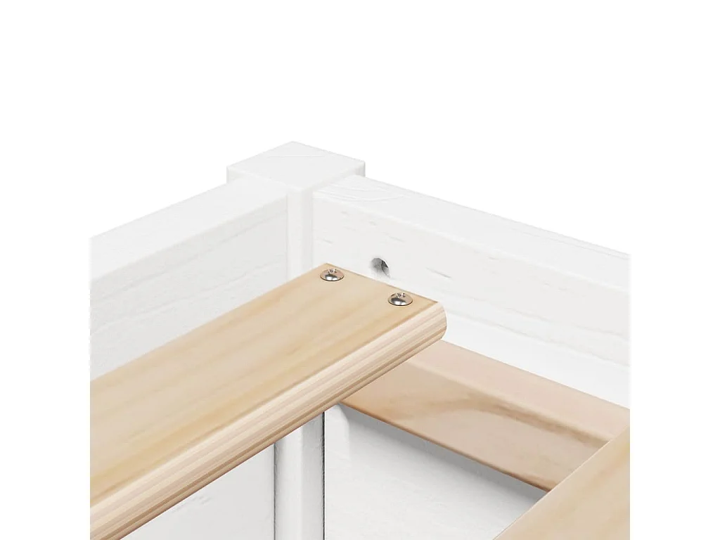 Cadre de lit sans matelas blanc 75x190 cm bois de pin massif