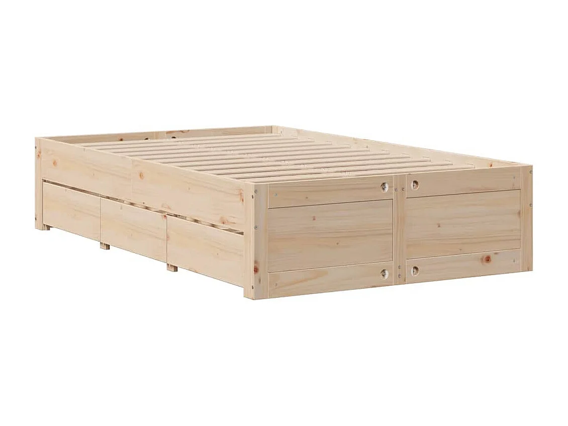 Giroletto senza Materasso con Cassetti 135x190 cm Massello Pino