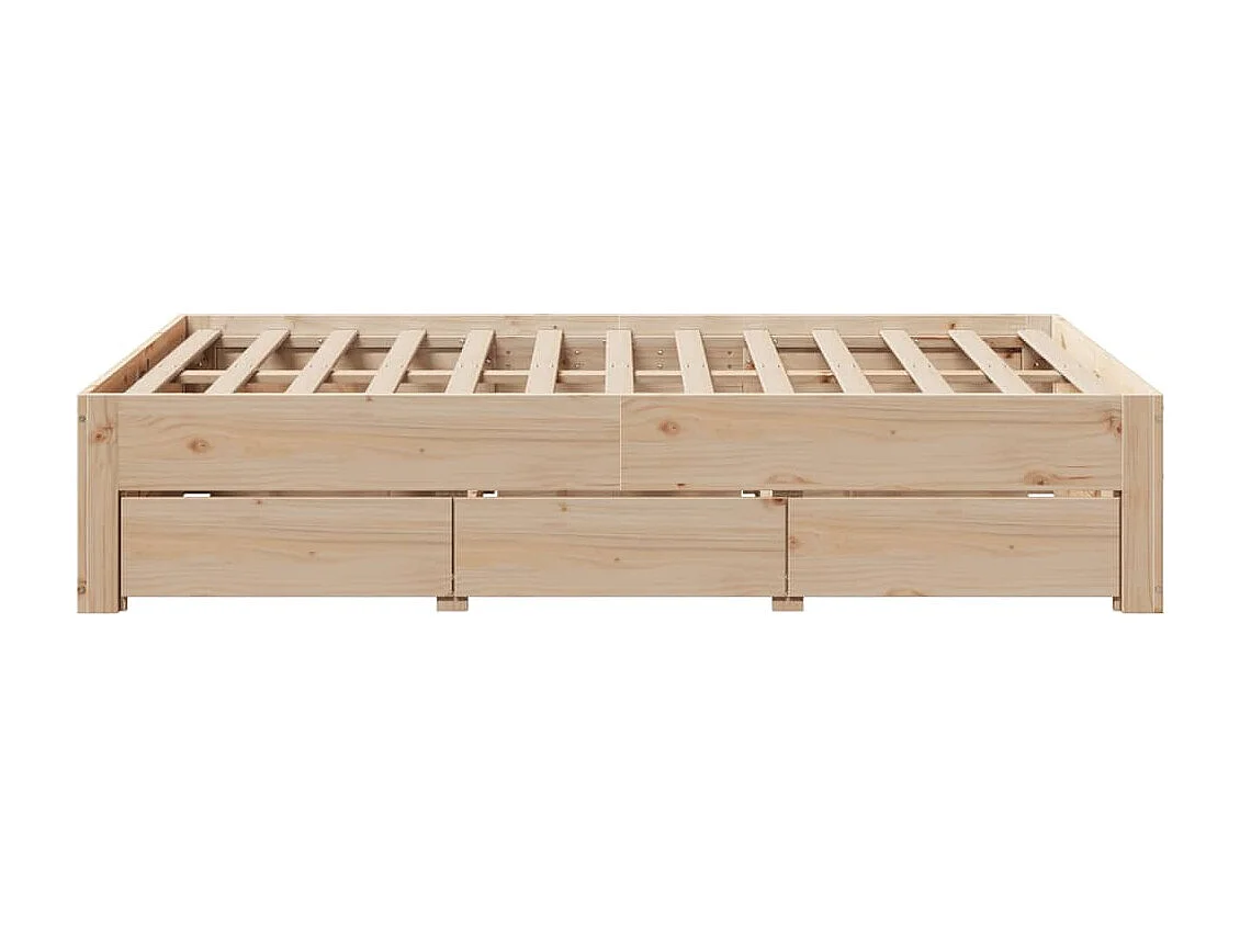 Giroletto senza Materasso con Cassetti 135x190 cm Massello Pino