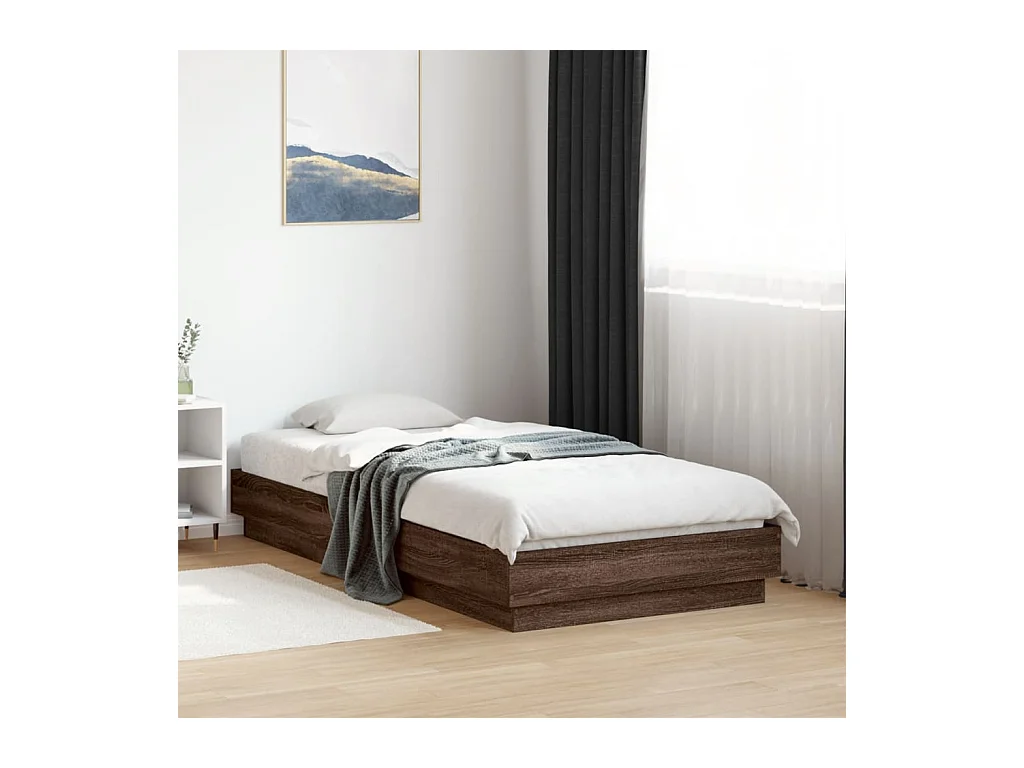 Bedframe zonder matras bewerkt hout bruin eikenkleur 90x190 cm