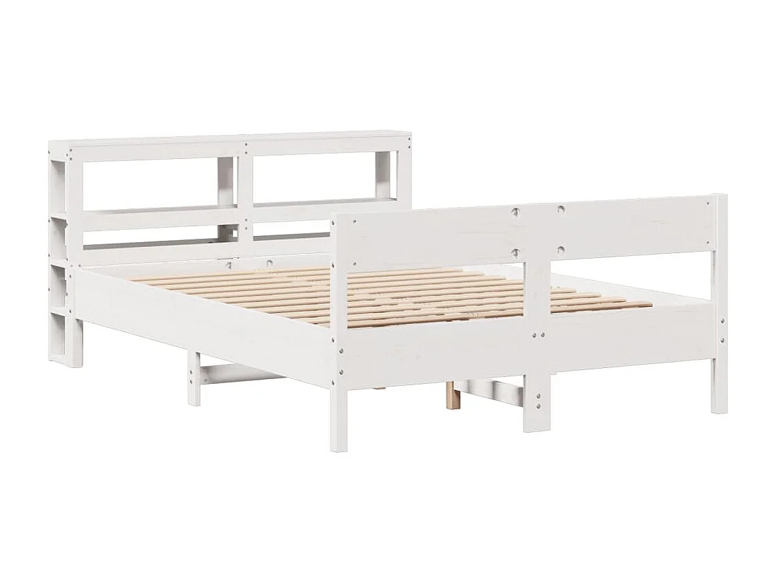 Letto senza Materasso Bianco 120x190 cm Legno Massello di Pino