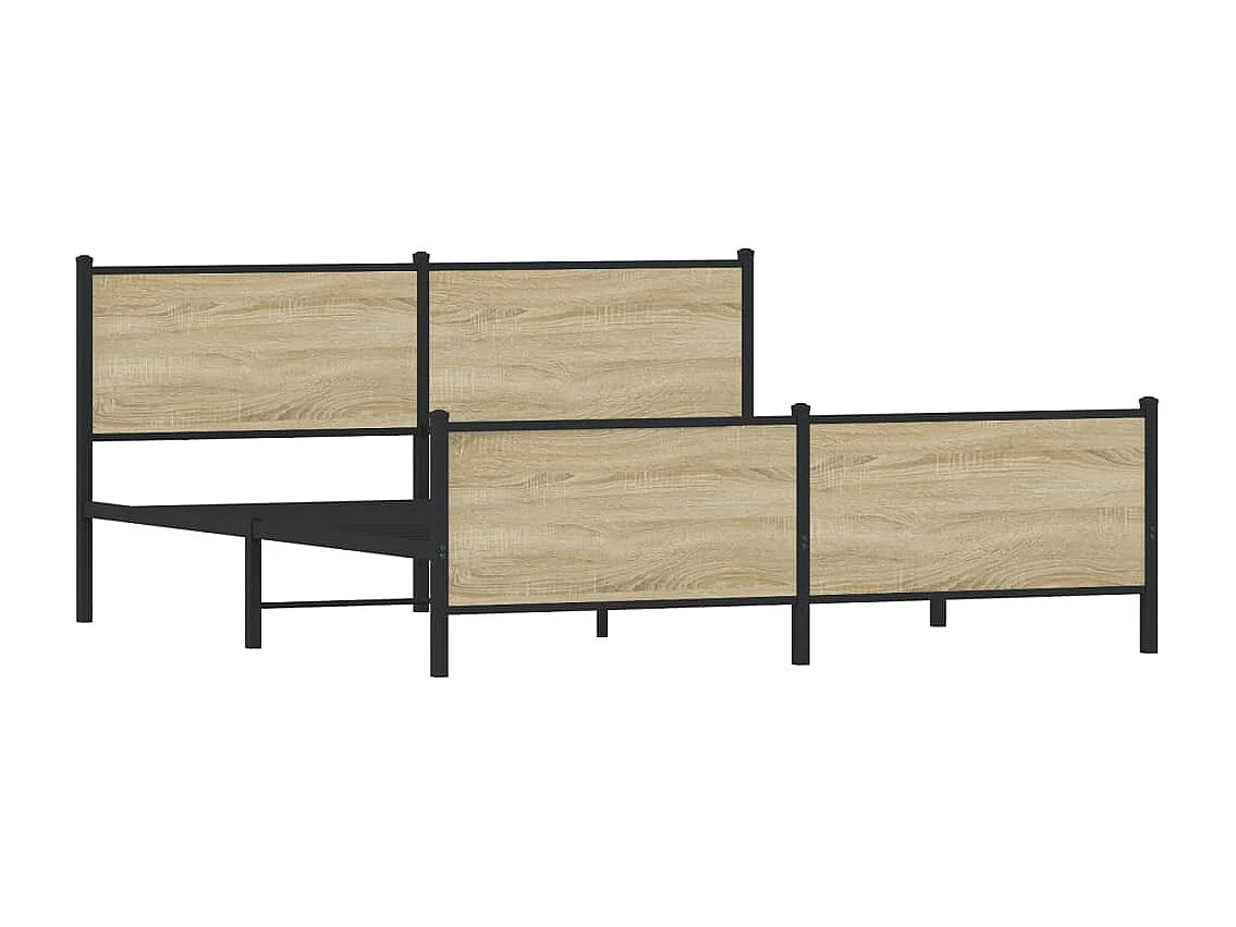 Estructura de cama sin colchón metal roble Sonoma 183x213 cm