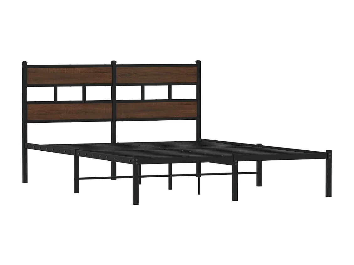 Cama sem colchão com cabeceira 160x200 cm carvalho castanho