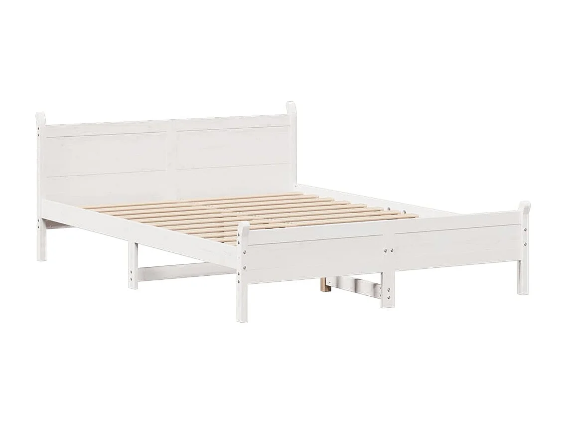 Cadre de lit sans matelas blanc 120x200 cm bois de pin massif