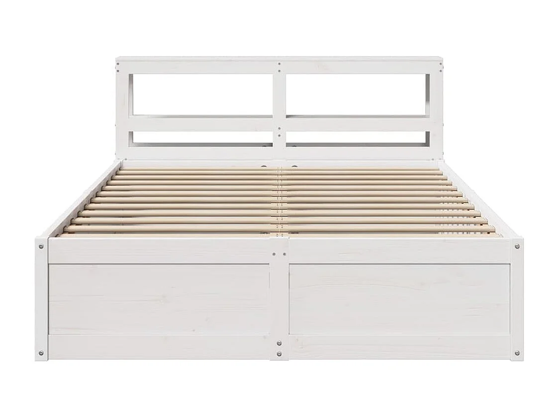 Estrutura cama c/ cabeceira 135x190 cm pinho maciço branco