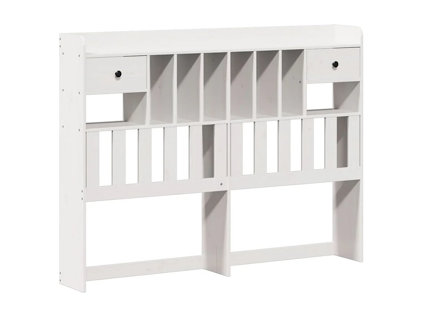Lit bibliothèque sans matelas blanc 135x190 cm bois pin massif