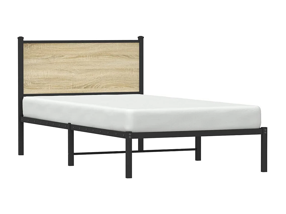 Bedframe zonder matras metaal sonoma eikenkleurig 107x203 cm