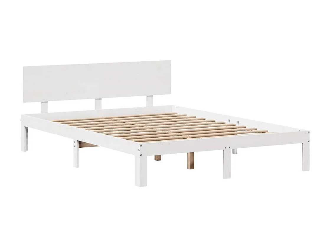 Cadre de lit avec tiroirs sans matelas blanc 135x190 cm