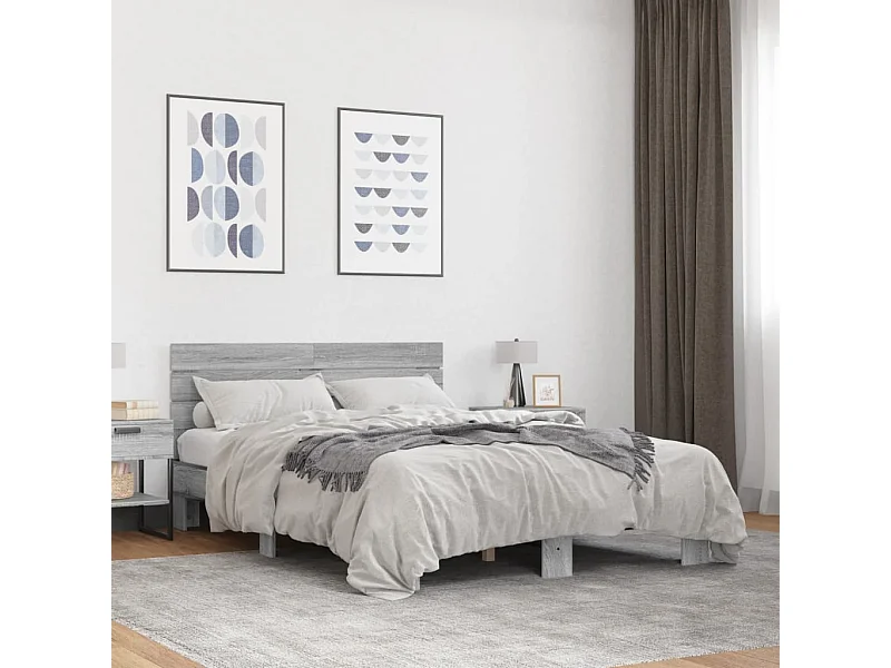 Cadre de lit sans matelas sonoma gris 140x200 cm
