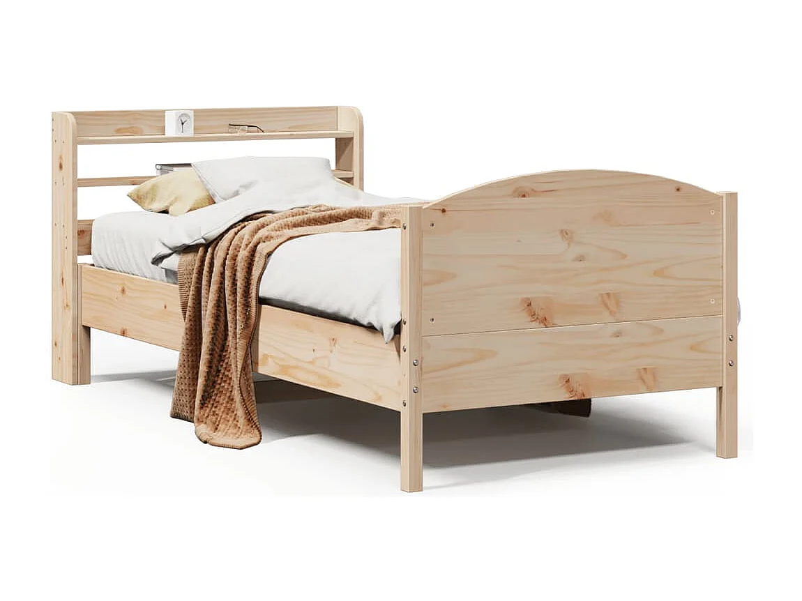 Cama sem colchão 75x190 cm madeira de pinho maciça