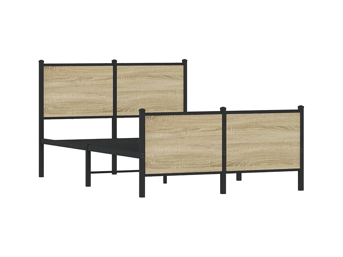 Bedframe zonder matras metaal sonoma eikenkleurig 120x190 cm