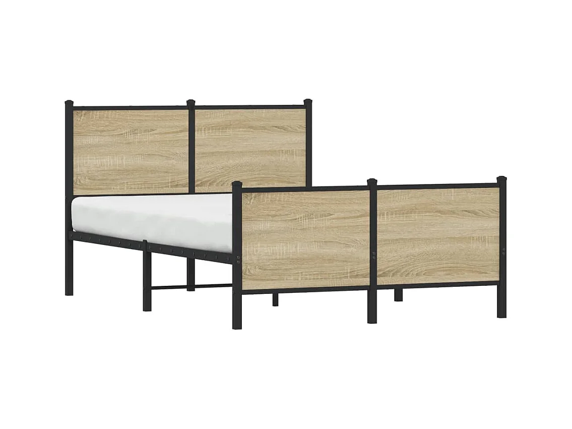 Bedframe zonder matras metaal sonoma eikenkleurig 120x190 cm