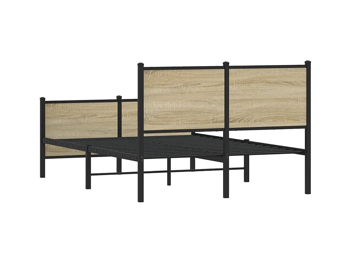 Bedframe zonder matras metaal sonoma eikenkleurig 120x190 cm