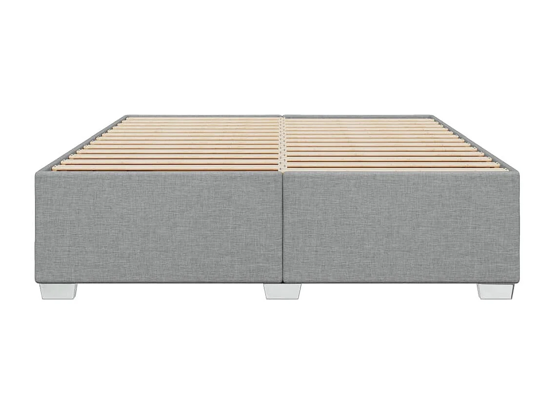 Bettgestell ohne Matratze Hellgrau 200x200 cm Stoff