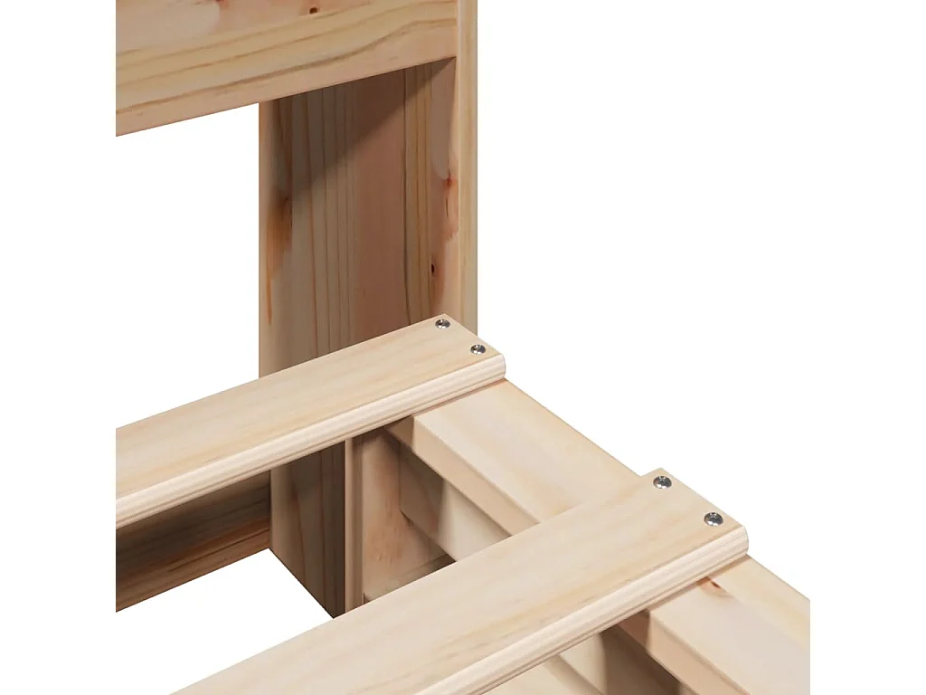 Lit bibliothèque sans matelas 180x200 cm bois massif