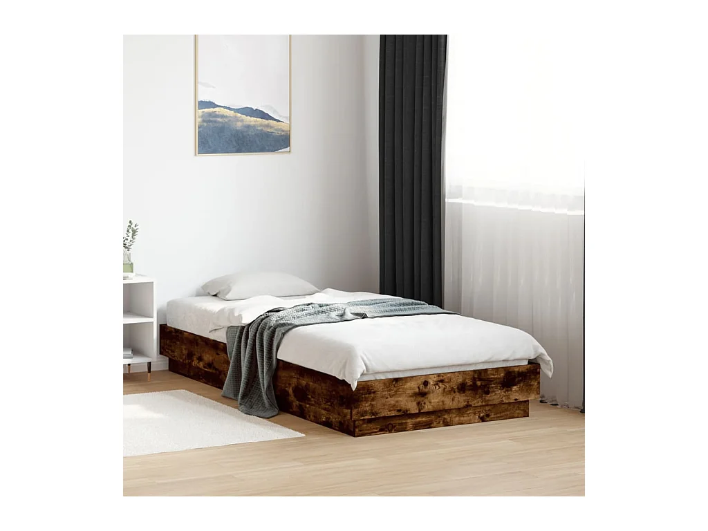 Bedframe zonder matras hout gerookt eikenkleurig 90x190 cm