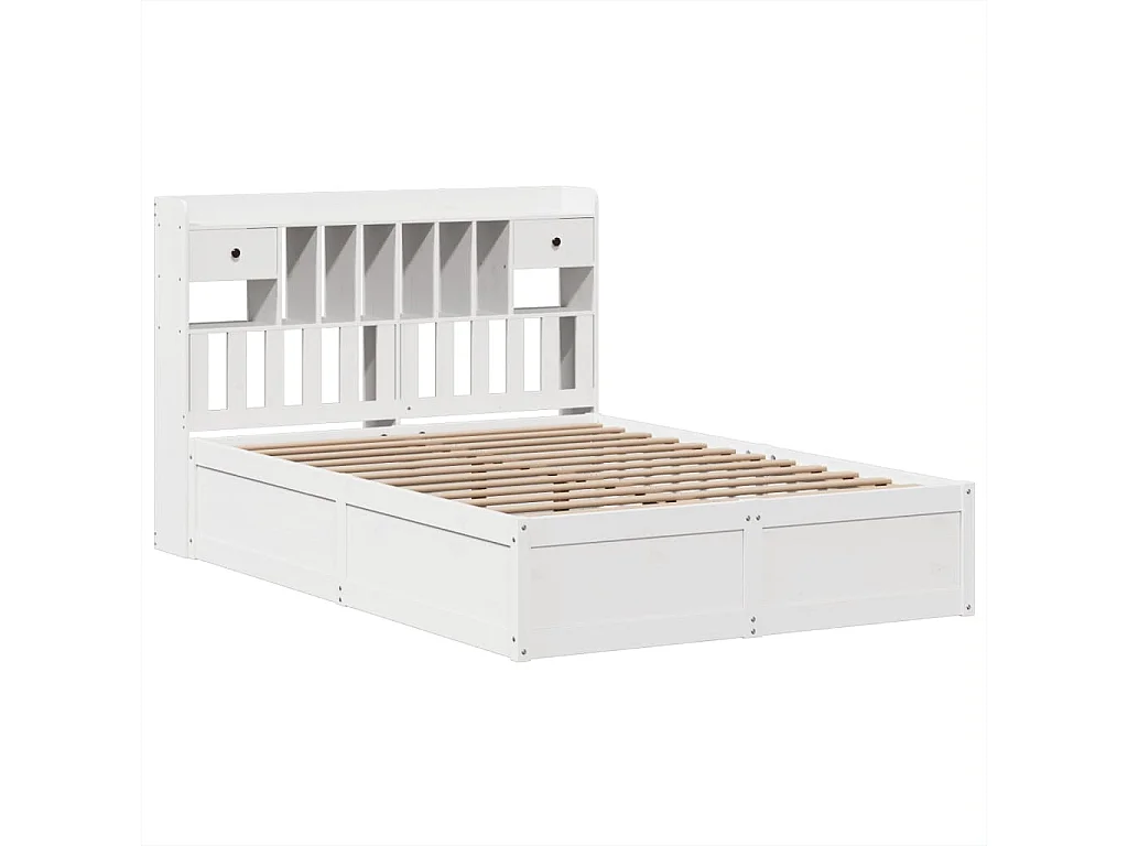 Cadre de lit sans matelas blanc 160x200 cm bois de pin massif