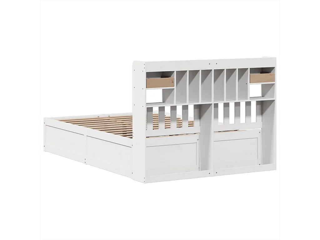 Cadre de lit sans matelas blanc 160x200 cm bois de pin massif