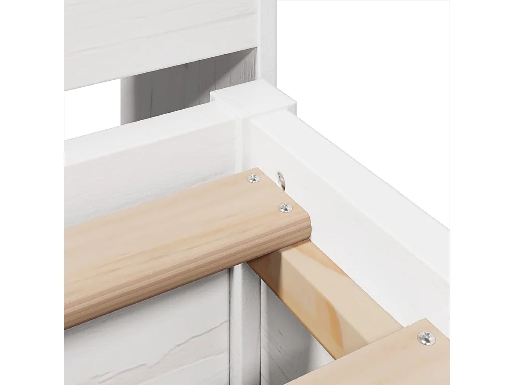 Cadre de lit sans matelas blanc 160x200 cm bois de pin massif