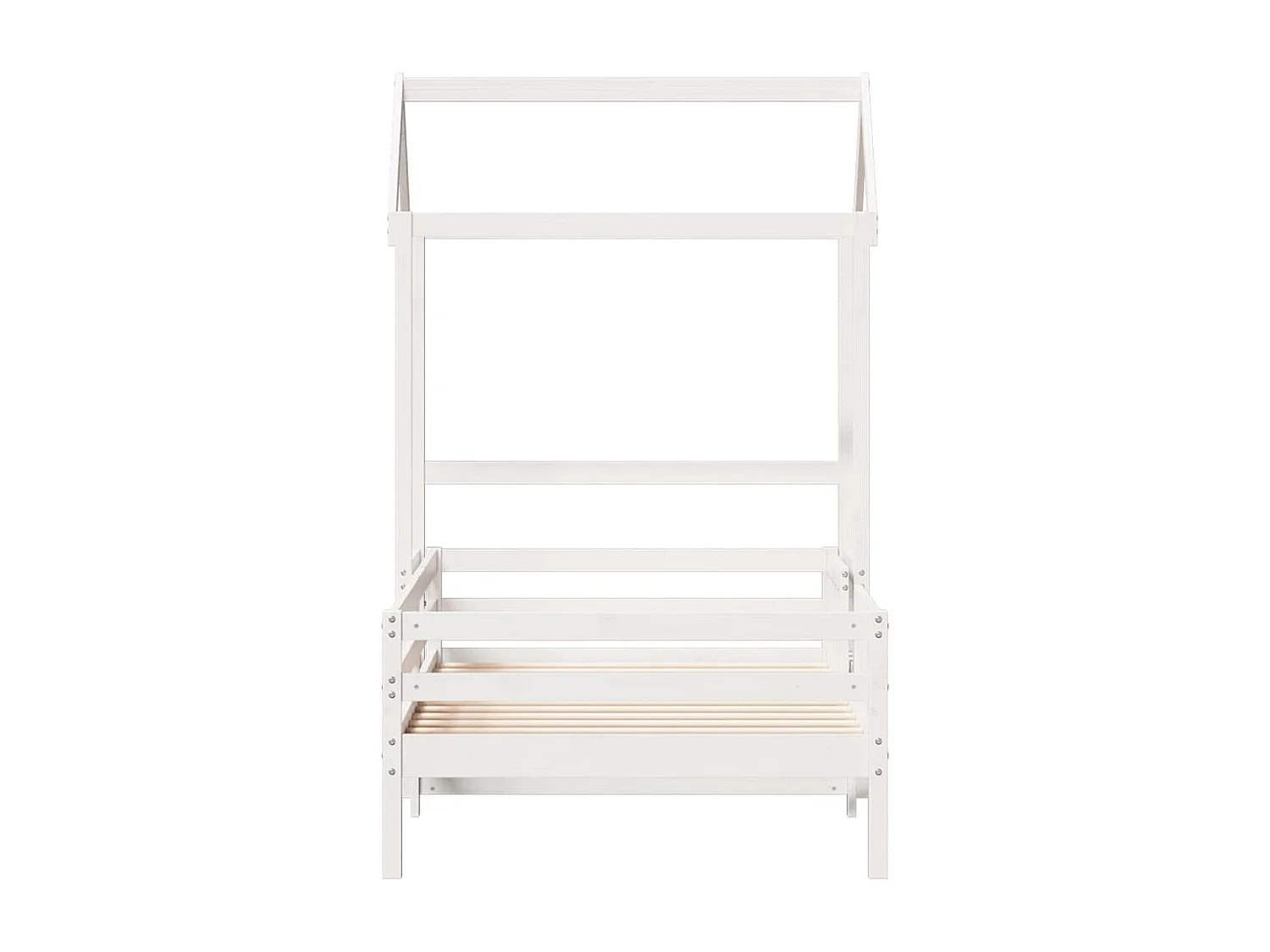 Cadre de lit avec toit sans matelas blanc 90x200 cm