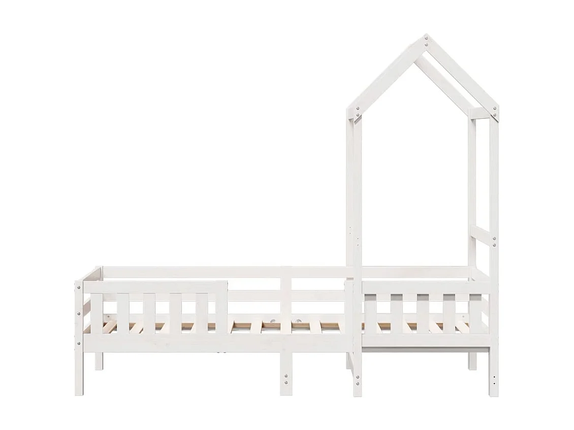 Cadre de lit avec toit sans matelas blanc 90x200 cm