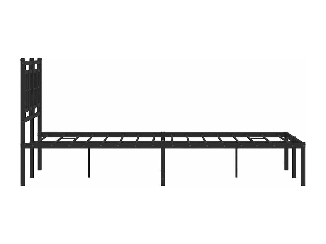 Bedframe met hoofdbord metaal zwart 120x190 cm
