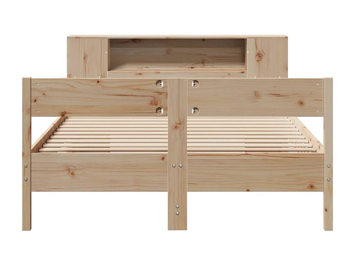 Bed met boekenkast zonder matras massief grenenhout 120x200 cm