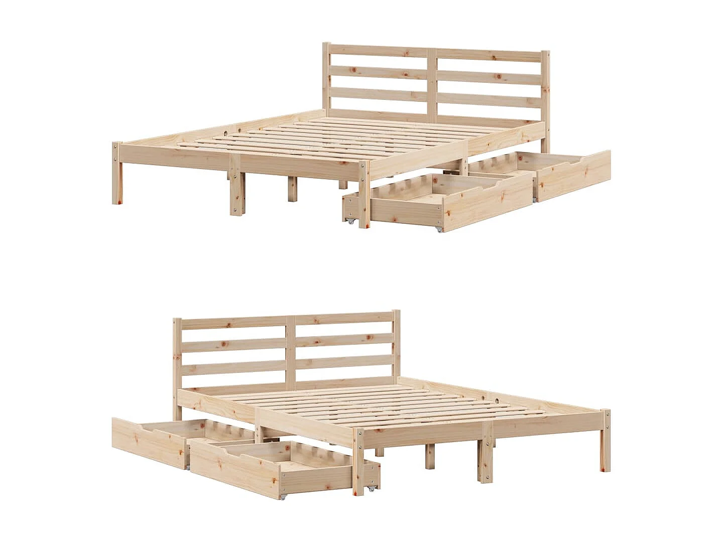 Cadre de lit sans matelas 120x190 cm bois de pin massif