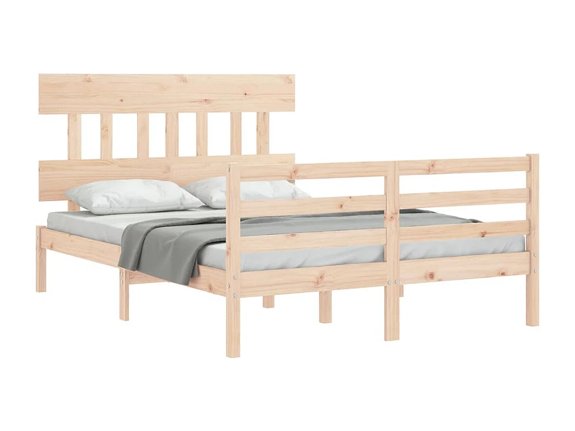 Cadre de lit sans matelas 140x190 cm bois massif