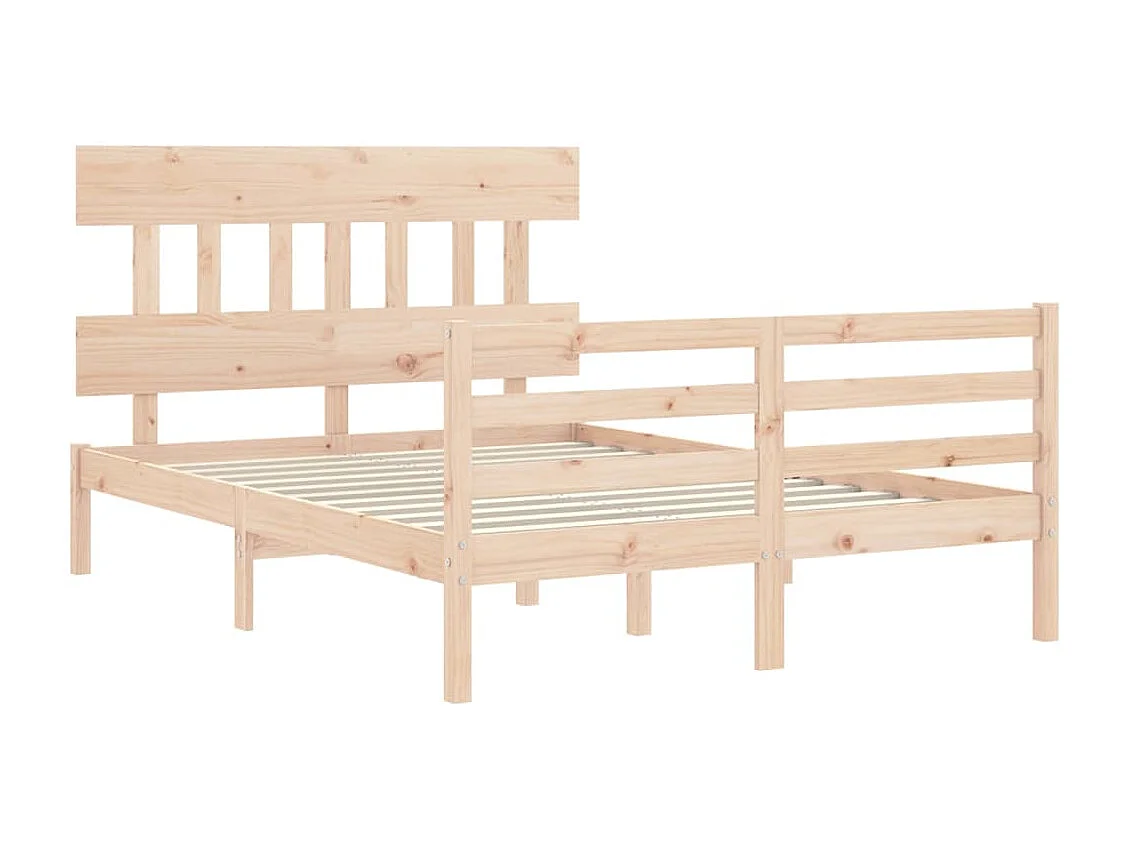 Cadre de lit sans matelas 140x190 cm bois massif