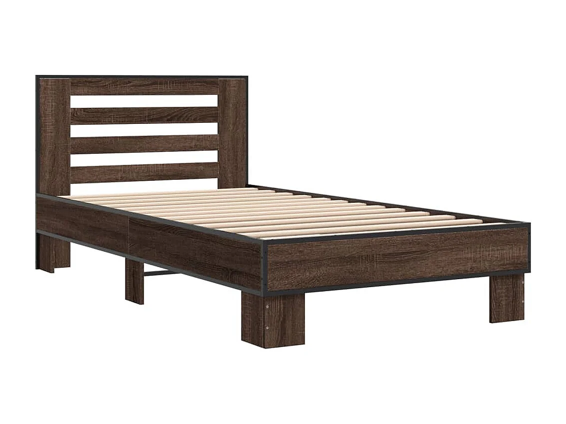 Cadre de lit sans matelas chêne marron 100x200 cm