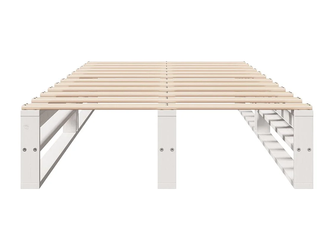 Cadre de lit sans matelas blanc 75x190 cm bois de pin massif