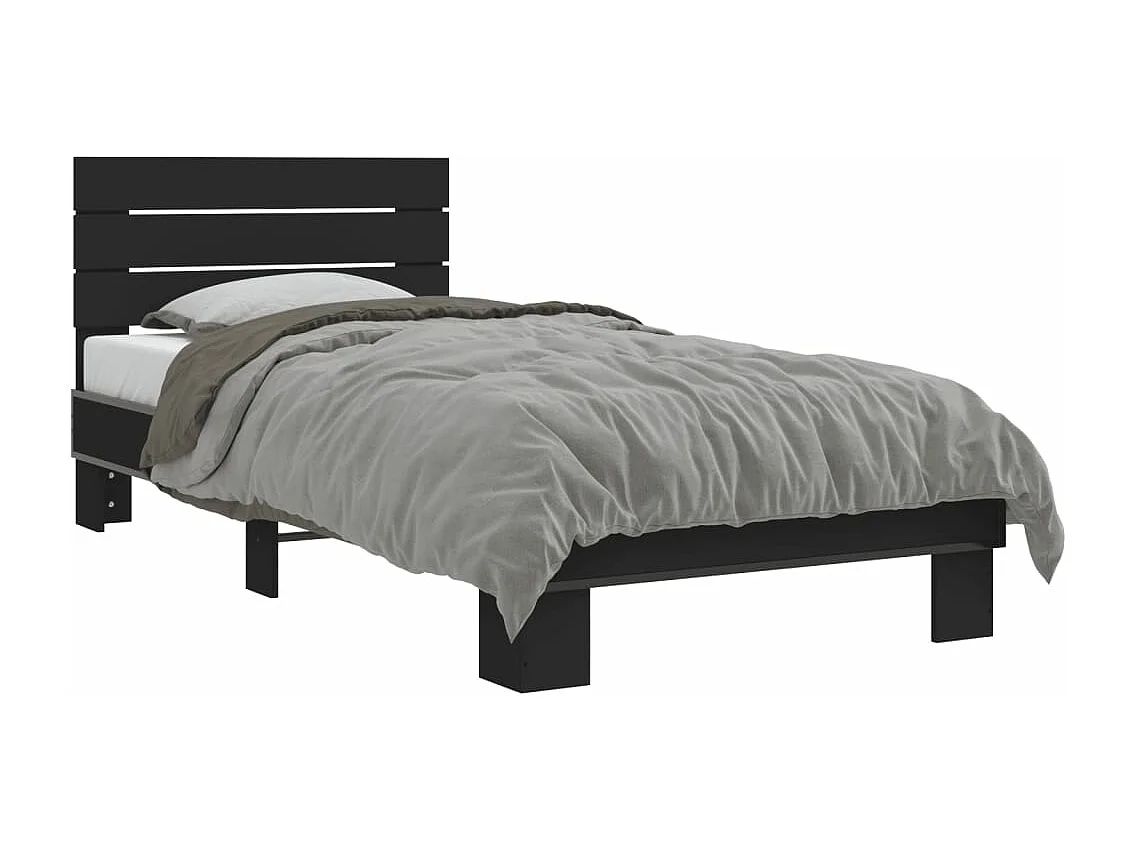 Cadre de lit sans matelas noir 90x200 cm