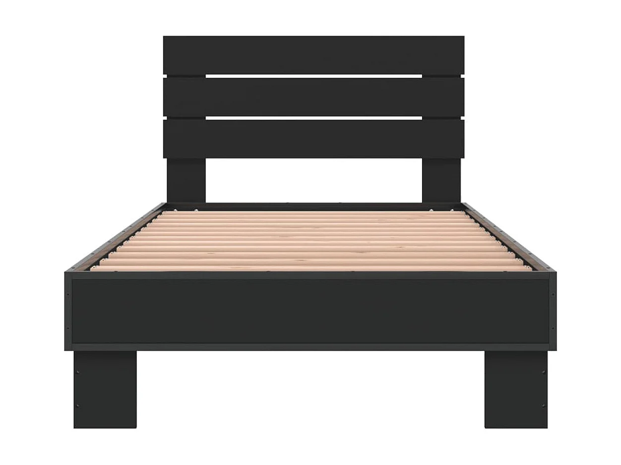 Cadre de lit sans matelas noir 90x200 cm