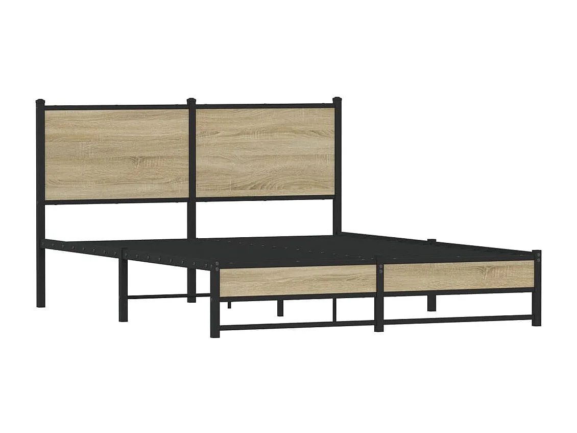 Giroletto con Testiera in Metallo Rovere Sonoma 137x190 cm