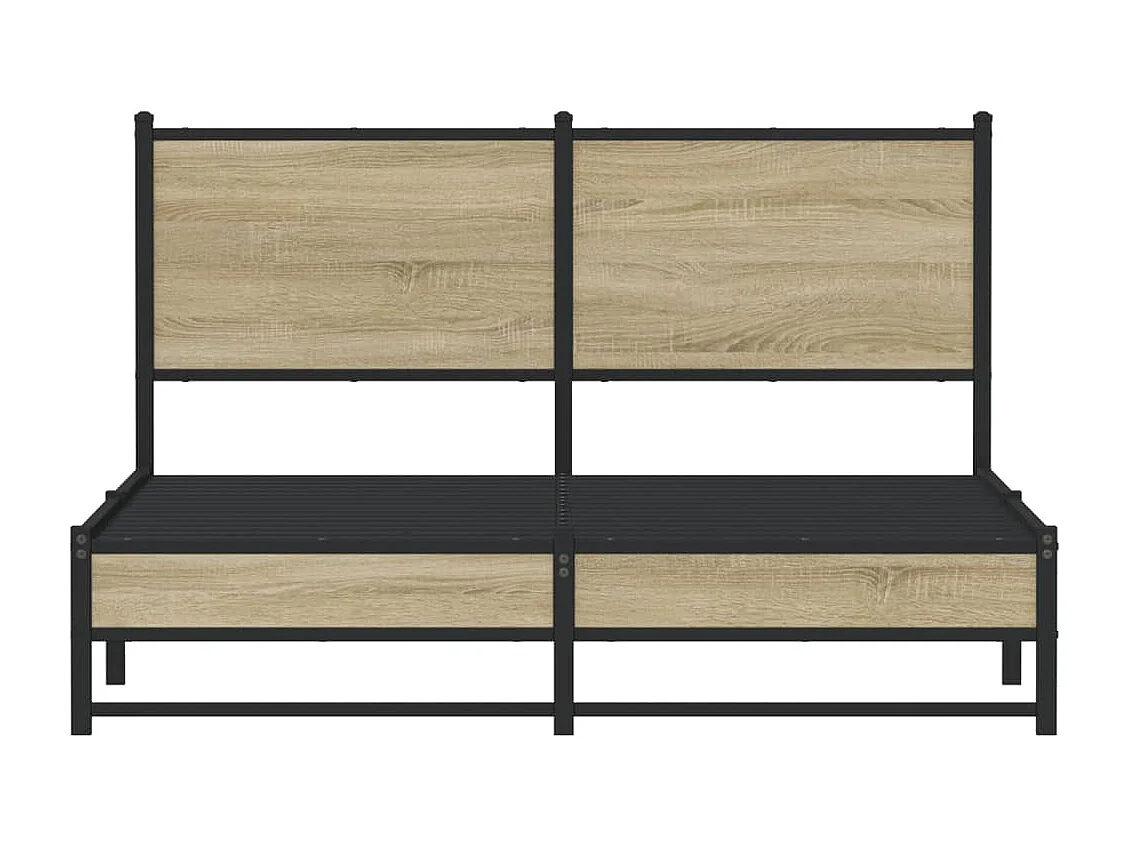 Giroletto con Testiera in Metallo Rovere Sonoma 137x190 cm