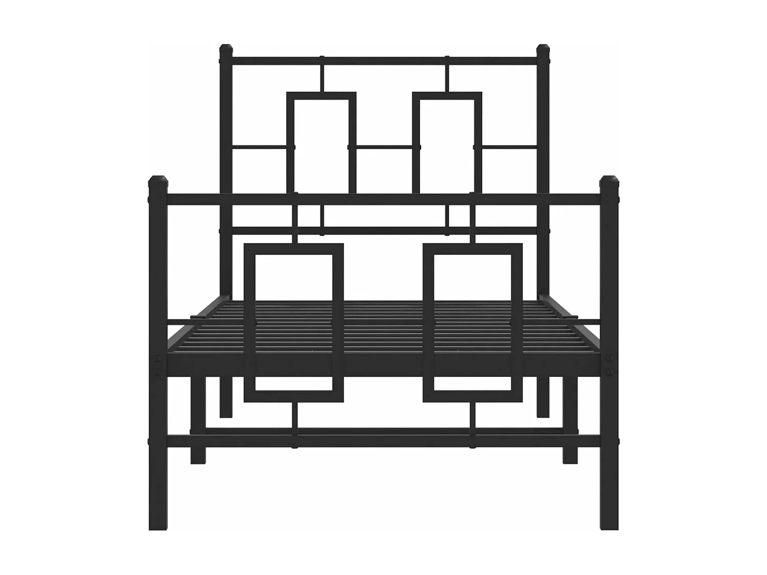 Bedframe met hoofd- en voeteneinde metaal zwart 75x190 cm