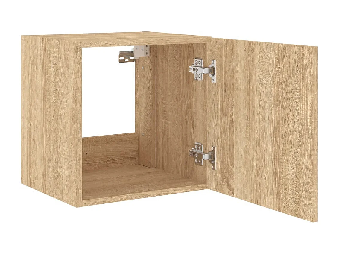 Meubles TV muraux lumières LED 2 pcs chêne sonoma 40,5x35x40 cm