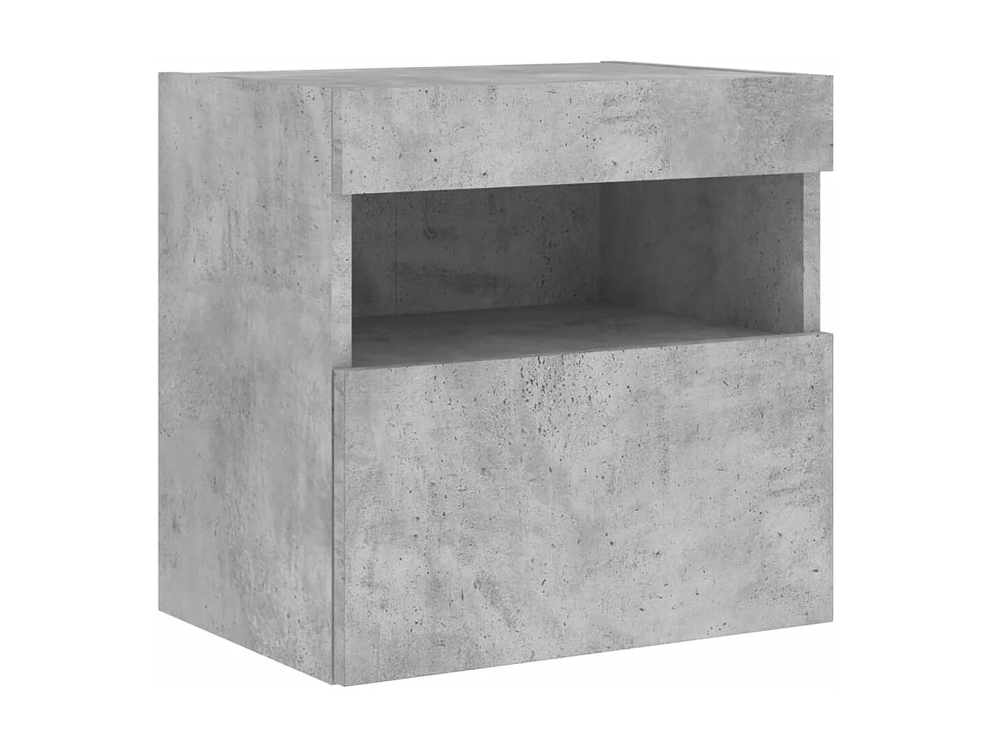 Meubles TV muraux et lumières LED 2pcs gris béton 40x30x40 cm