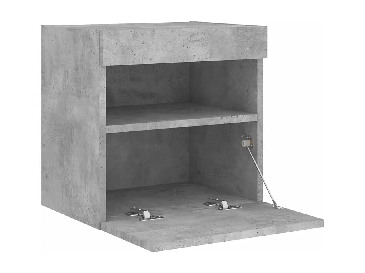 Meubles TV muraux et lumières LED 2pcs gris béton 40x30x40 cm