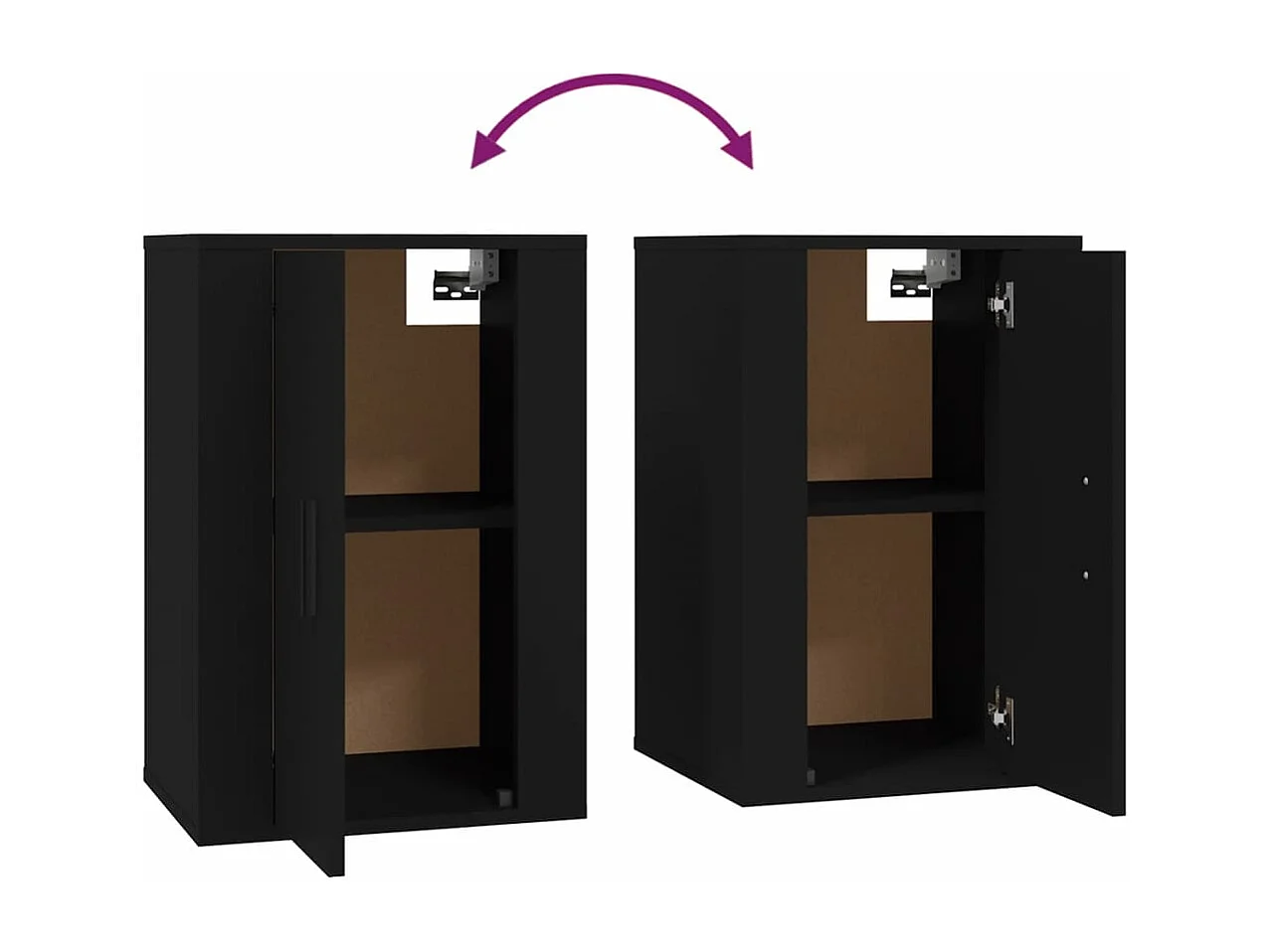 Meubles TV muraux 2 pcs Noir 40x34,5x60 cm