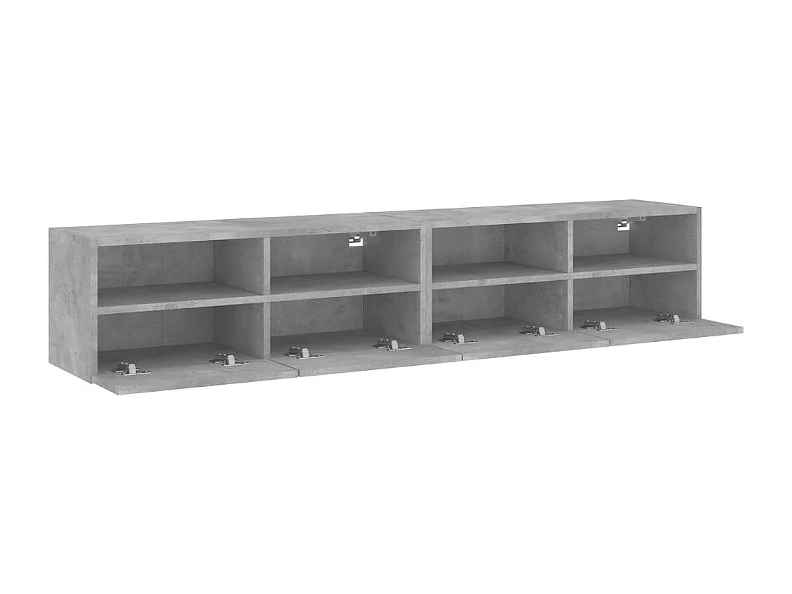 Meubles TV muraux 2 pcs gris béton 80x30x30cm bois d'ingénierie
