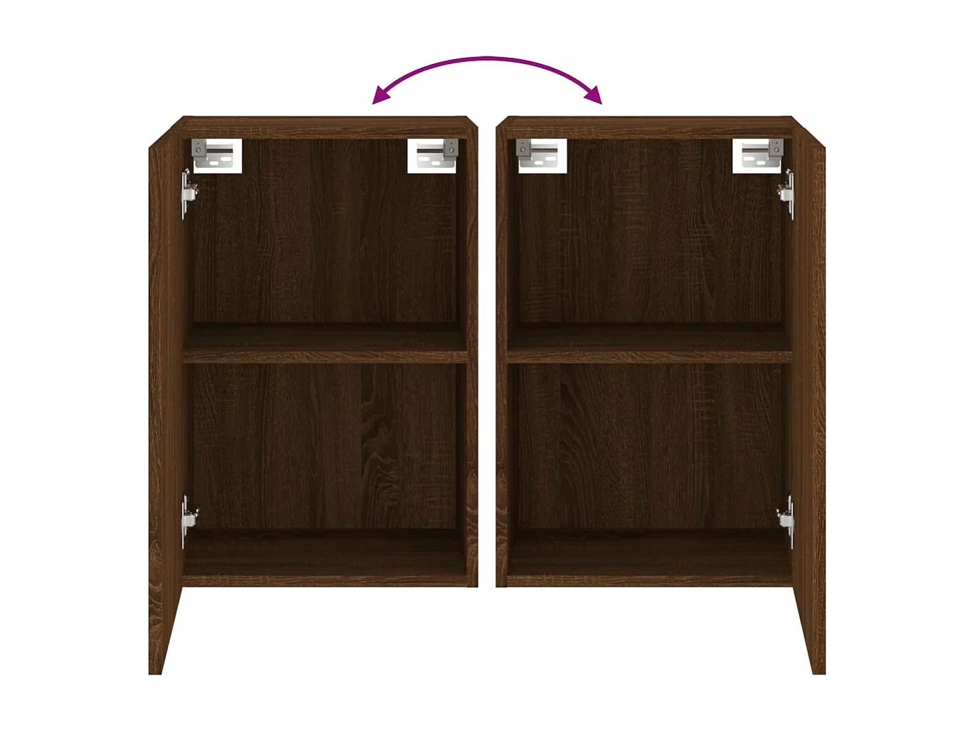 Mobili TV Muro 2 pz Rovere Marrone 40,5x30x60 Legno Multistrato