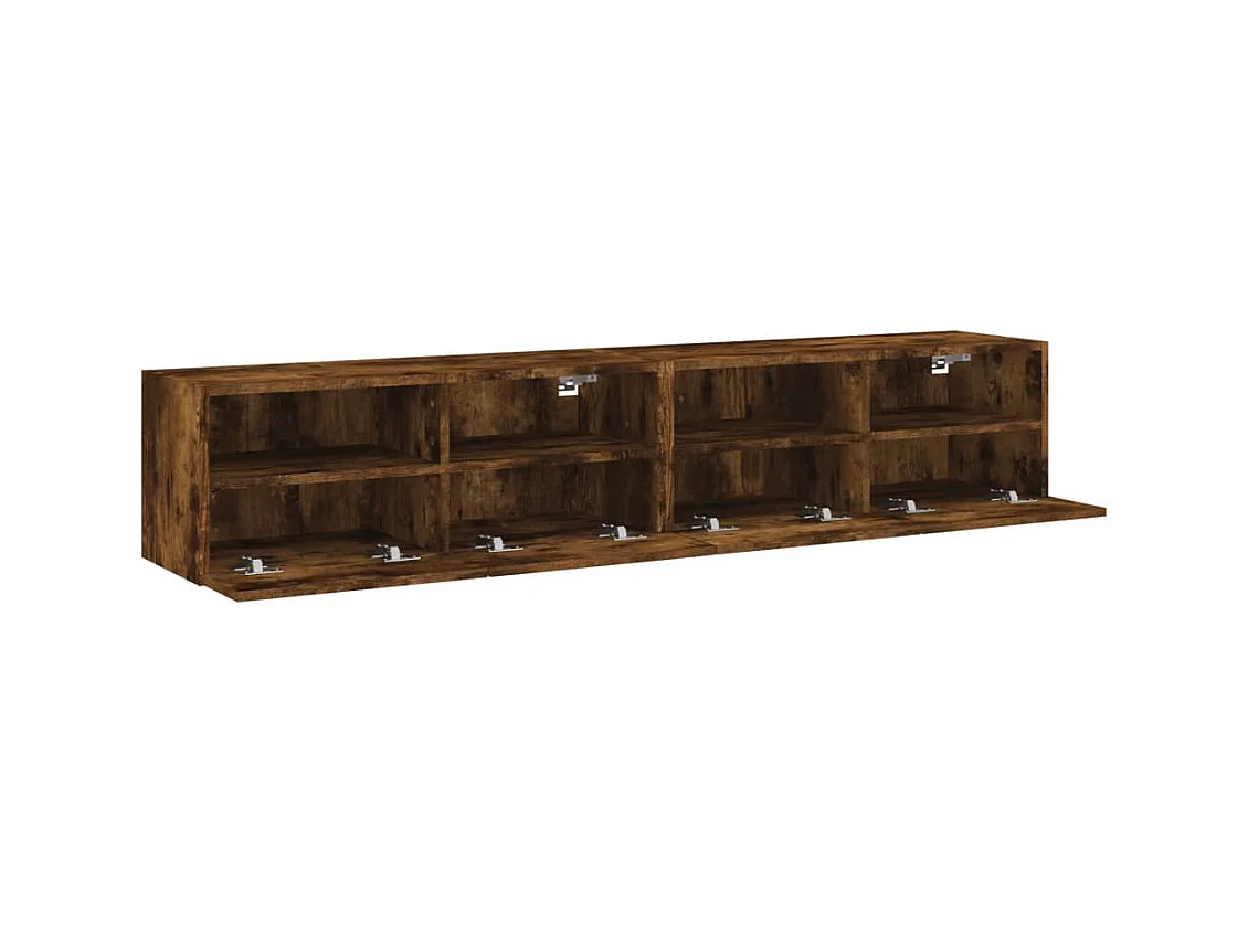 Mobili TV a Muro 2 pz Rovere Fumo 80x30x30 cm Legno Multistrato