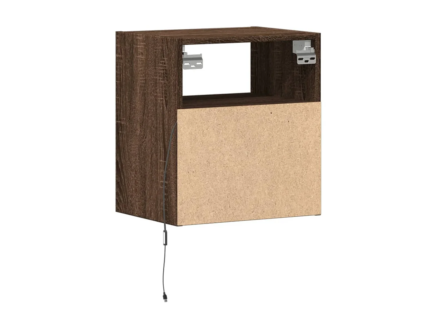 Meubles TV muraux lumières LED 2 pcs chêne marron 41x31x45 cm