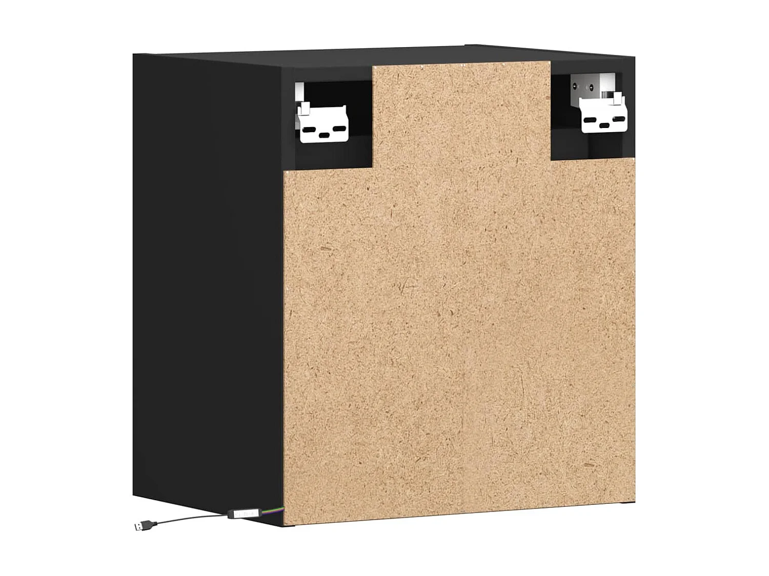 Meubles TV muraux avec lumières LED 2 pcs noir 41x31x45 cm