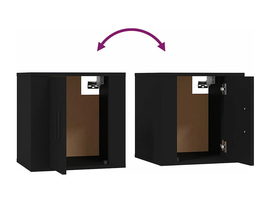 Meubles TV muraux 2 pcs Noir 40x34,5x40 cm